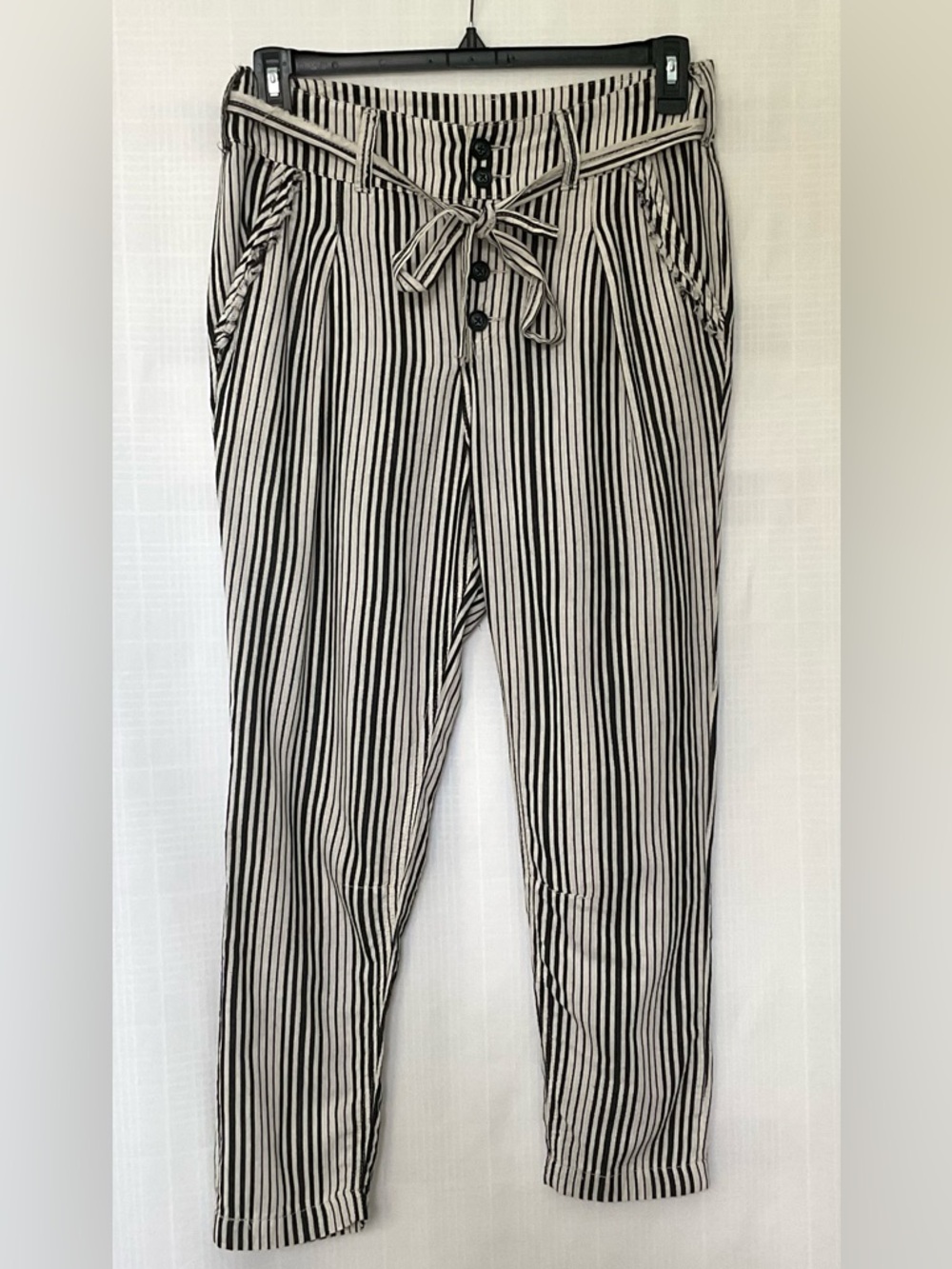 🌱Free People Black and Cream Striped Pants